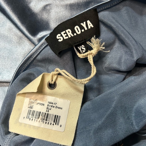 SER.O.YA Birdie Dress Blue Size XS soft silky sexy - Picture 5 of 5